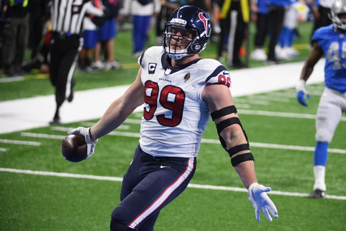 Houston Texans legend J.J. Watt doesn't believe the Tennessee Titans should wear Houston Oilers throwback uniforms.